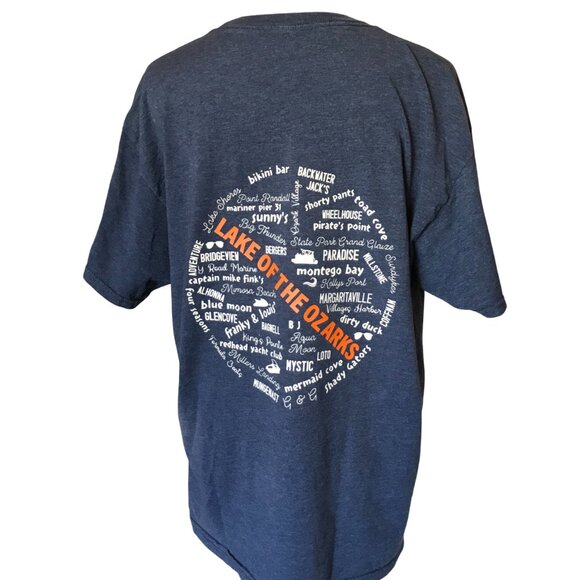 Upcycled Lake of the Ozarks T-Shirt: Landmarks & Marinas Graphics, Size L - Picture 3 of 16